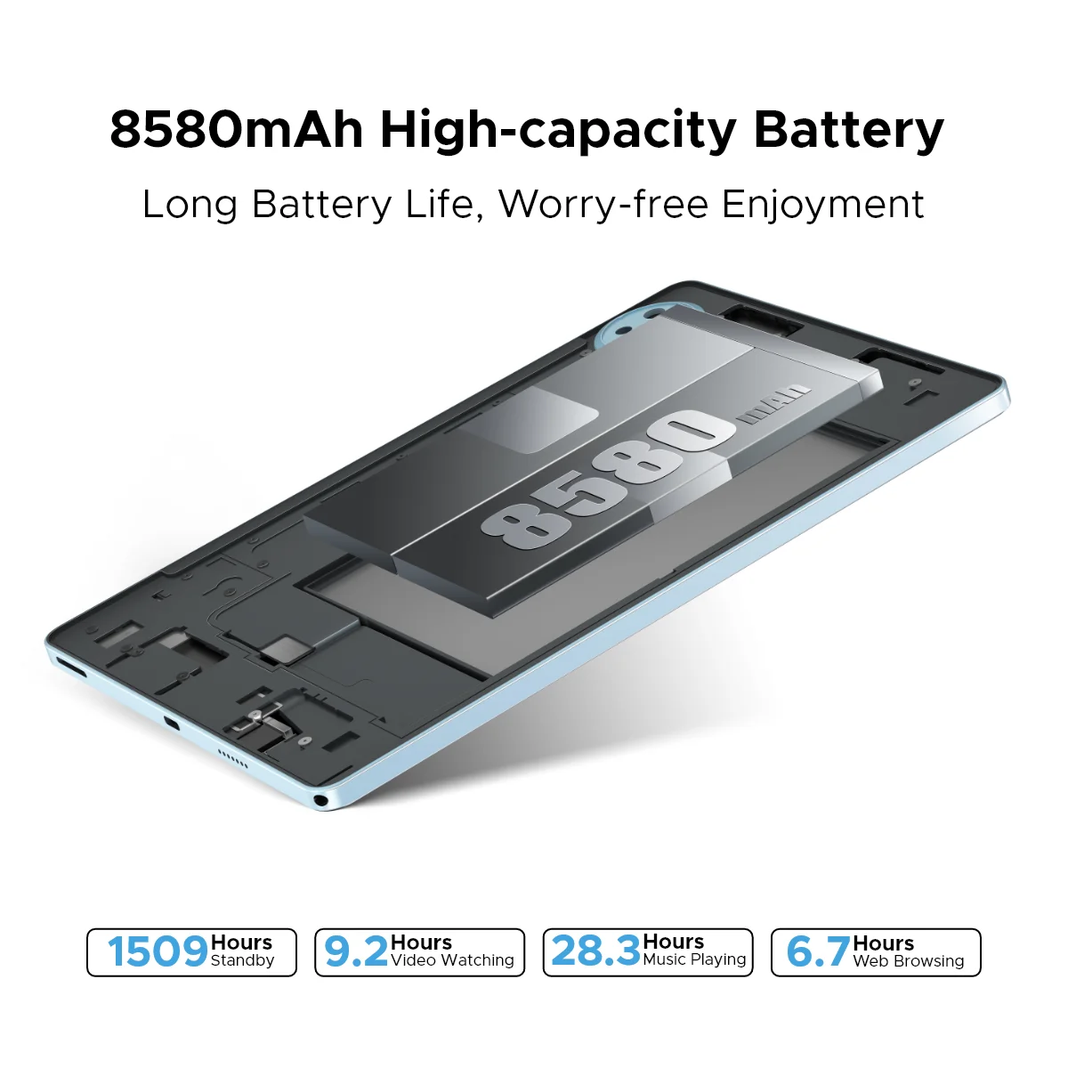 DOOGEE U11 Android 15 Tablet 11" Ultra-clear 90Hz Display 16GB(4+12) 128GB 8580mAh Battery Unisoc T606 octa-core Dual Speaker 5