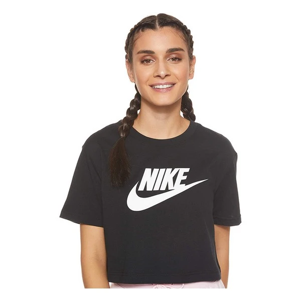 Remolque Recomendado Escuchando Camiseta de Manga Corta Mujer Nike Sportswear Essential BV6175 010 Negro| Camisetas de ejercicio y entrenamiento| - AliExpress