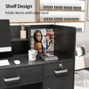 Modern Reception Desk with Counter and Storage Shelves Reception Room Desk (Black)  18.9"D x 43.7"W x 47.2"H 4