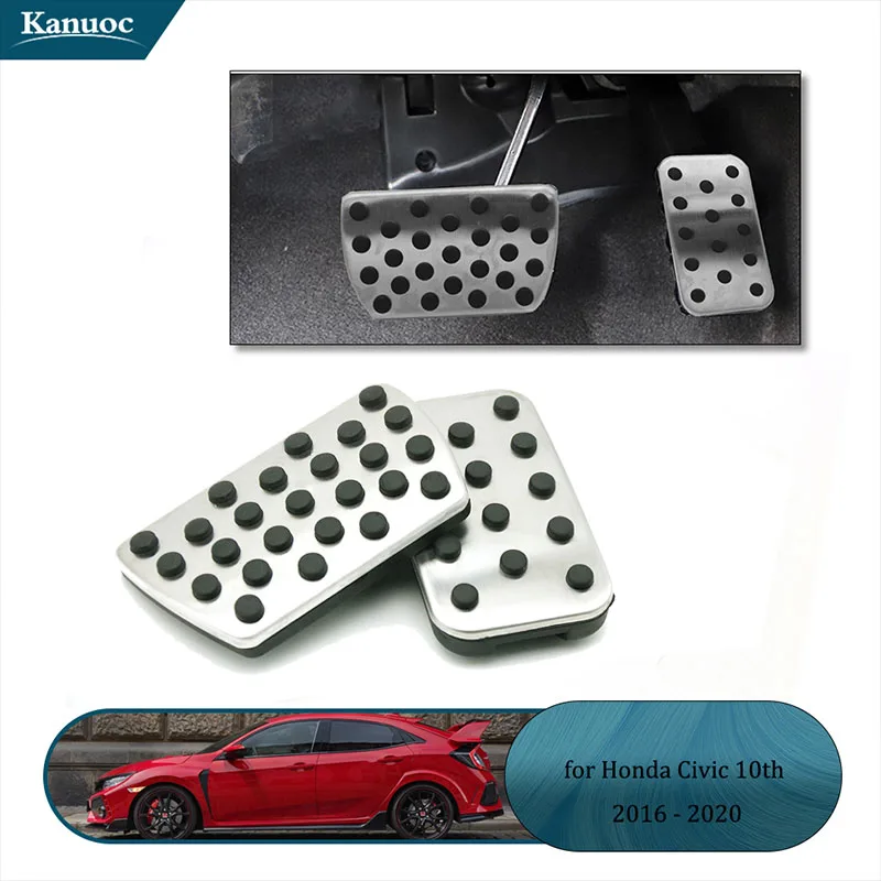 

2Pcs/set No Drilling For Honda Civic 10th 2016-2020 Car Fuel Brake Footrest Pedal Cover Accelerator Brake Foot Rest Pedals