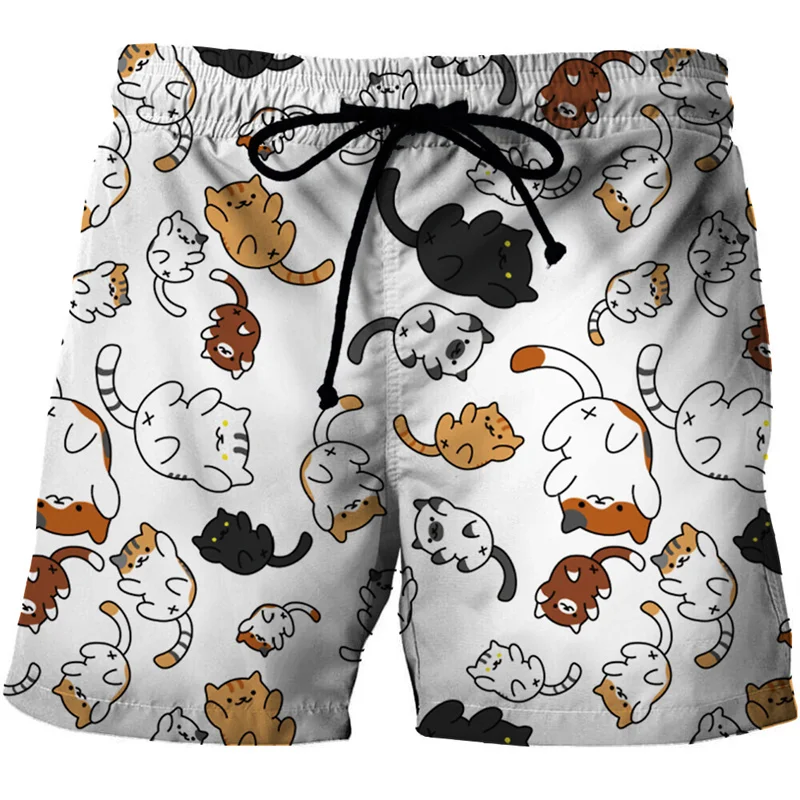 3D Cats Print Shorts Men Women Kid Fashion Y2k Leisure Oversize Short Pants Summer Cool Mens Swim Short Sport Beach Shorts 3