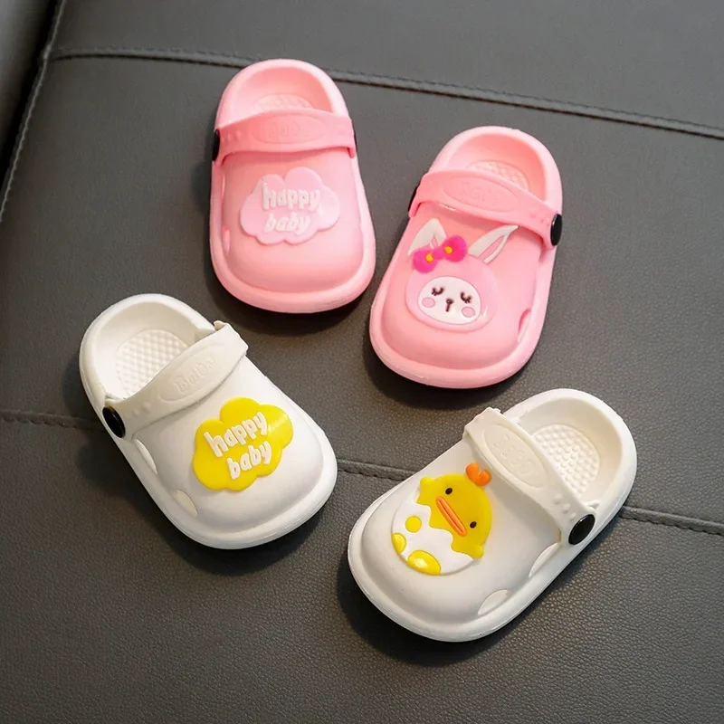 Children's Slippers Summer New Cute Cartoon Girl Baby Shoes 1-6 Years Boys' Soft Sole Non Slip Home Bathroom Cool Slippers