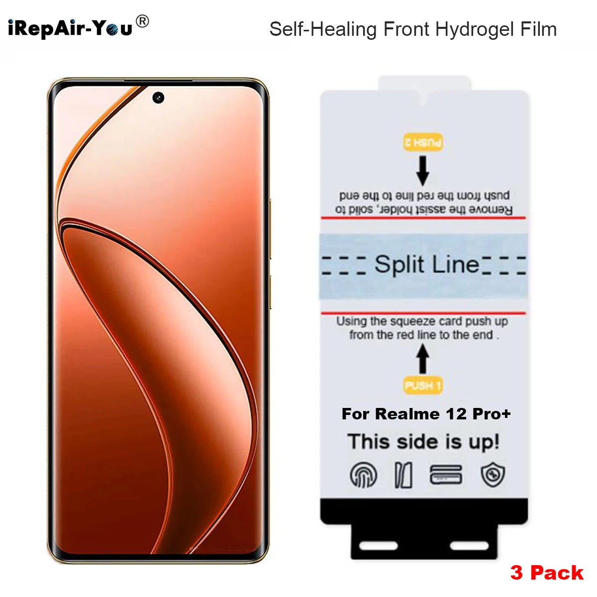 3-Piece High-Definition Front Hydrogel Film Screen Protector Bundle with Installation Tools