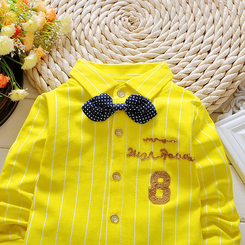 Kids Boys Clothes Baby Casual Bow Tie Shirt+Pants 2pcs Sets Summer Infant Denim Outfits Children Suits Toddler Clothing BC1219