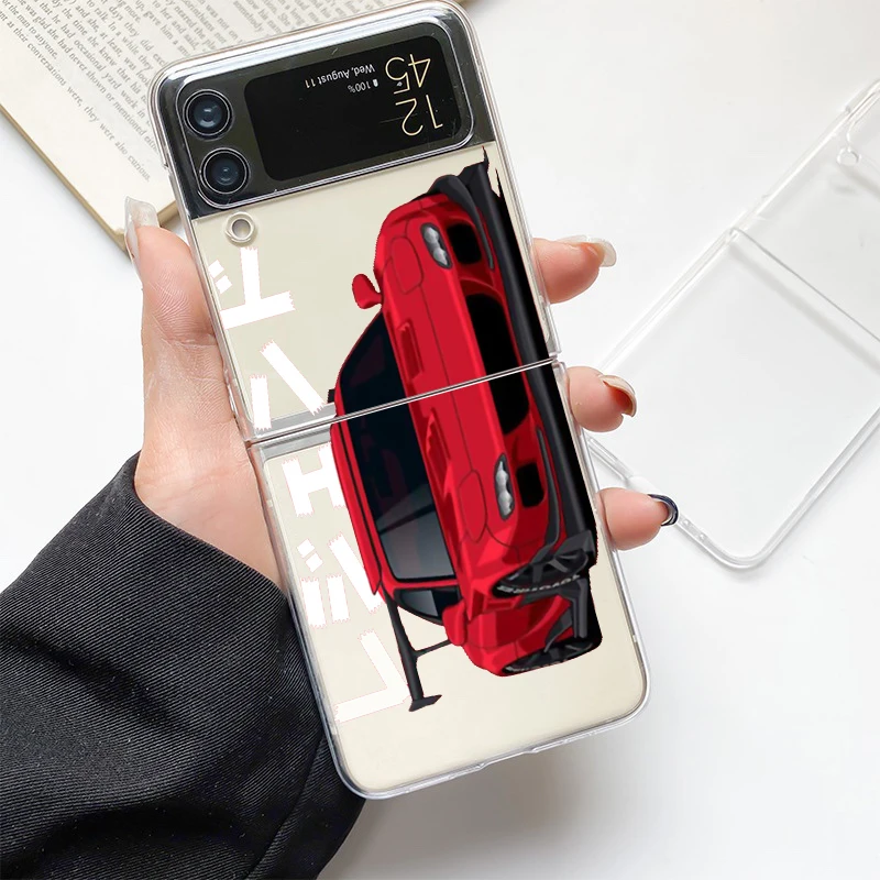 Tokyo Drift Sports Car Fashion Phone Case - Clear Hard Folding Cover Gift