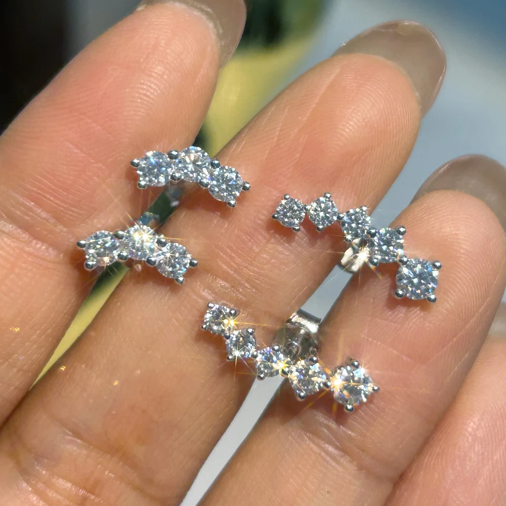 real d color moissanite diamond earrings gra certified 925 sterling silver sparkling smile stud earrings for women jewelry gift Real D Color Moissanite Diamond Earrings GRA Certified 925 Sterling Silver Sparkling Smile Stud Earrings for Women Jewelry Gift 5
