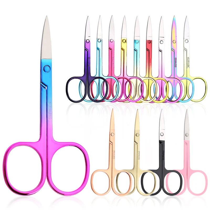 1Pcs Eyebrow Scissor Stainless Steel Eyelash Trimmer Facial Nose Hair Remover Manicure Nail Cuticle Beauty Scissors Makeup Tools 6
