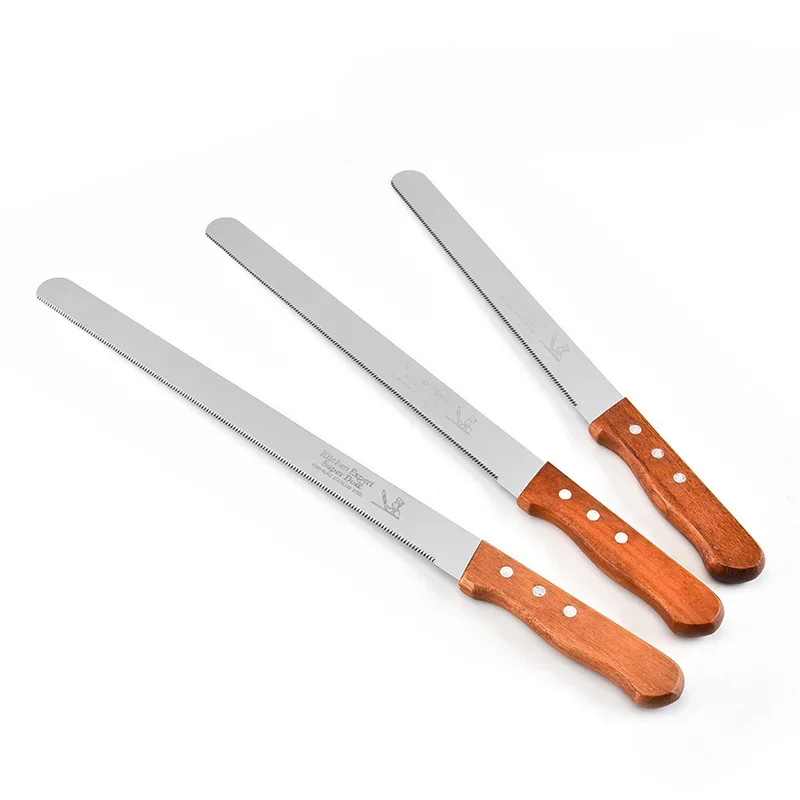 Cake knife 10/12/14 inch long cutter serrated bread stainless steel loaf slicer