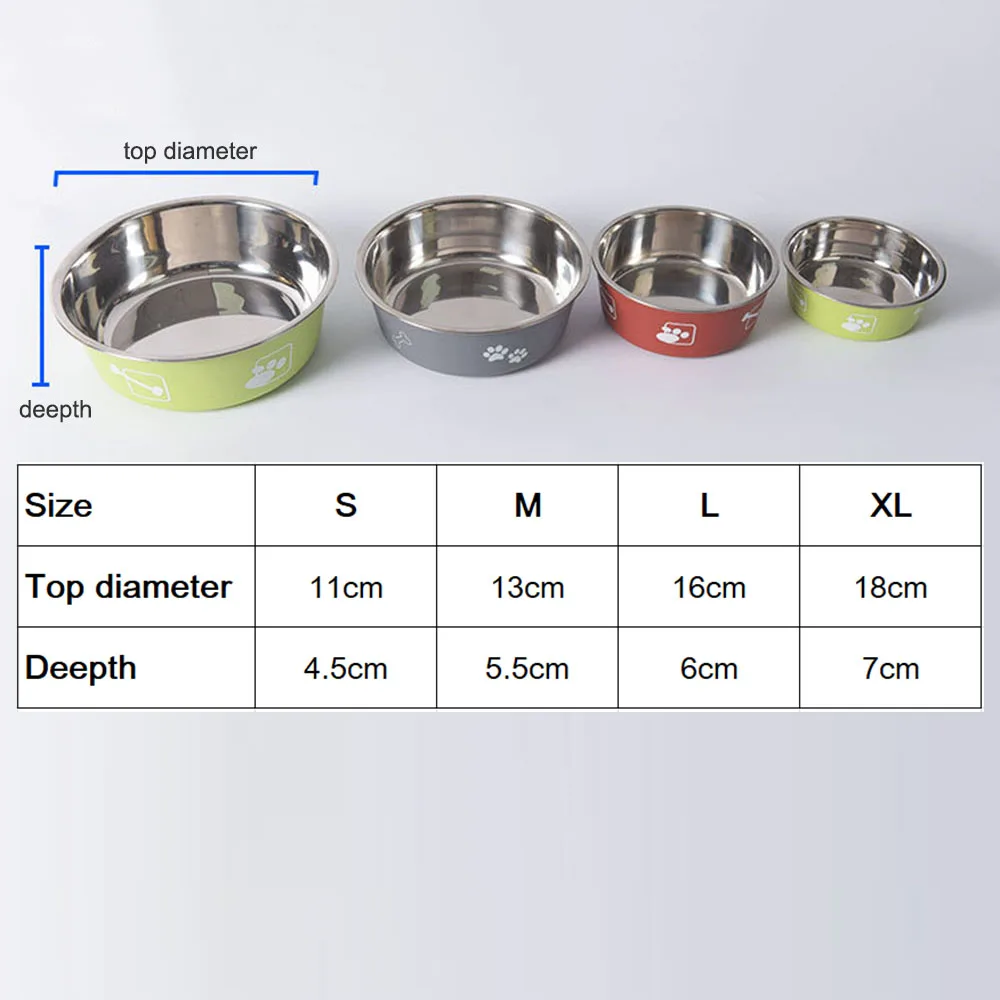 Non-slip Stainless Steel Small Dog Bowls Puppy Large Dog Durable