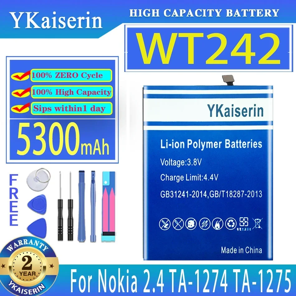 

YKaiserin Battery WT242 5300mAh For Nokia 2.4 TA-1274 TA-1275 TA-1270 TA-1277 Bateria