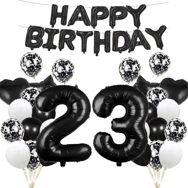 Decoration Anniversaire 30 Ans Noir Or pour Homme Femme, Ballon