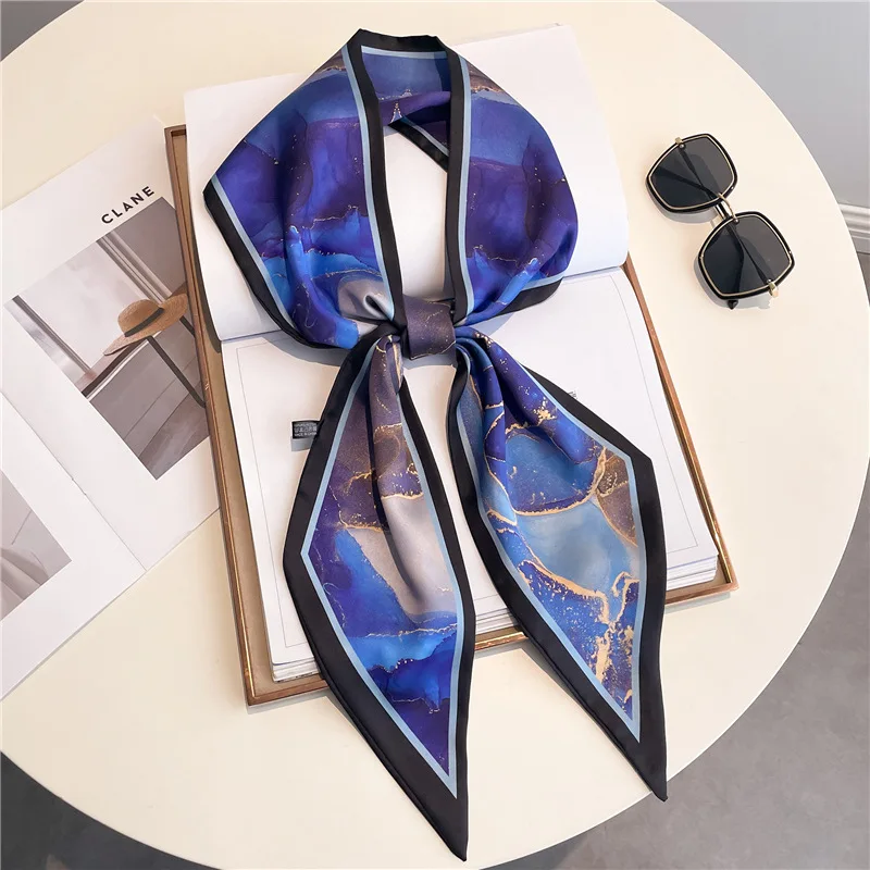 S09e117d6cbac4208a260f5058675e4afy Fashion Headbands Silk Neck Scarves For Women Long Hairband Print Bag Scarfs Neckerchief Hair Ribbons Tie Scarf Ladies 14x145cm Mallzona