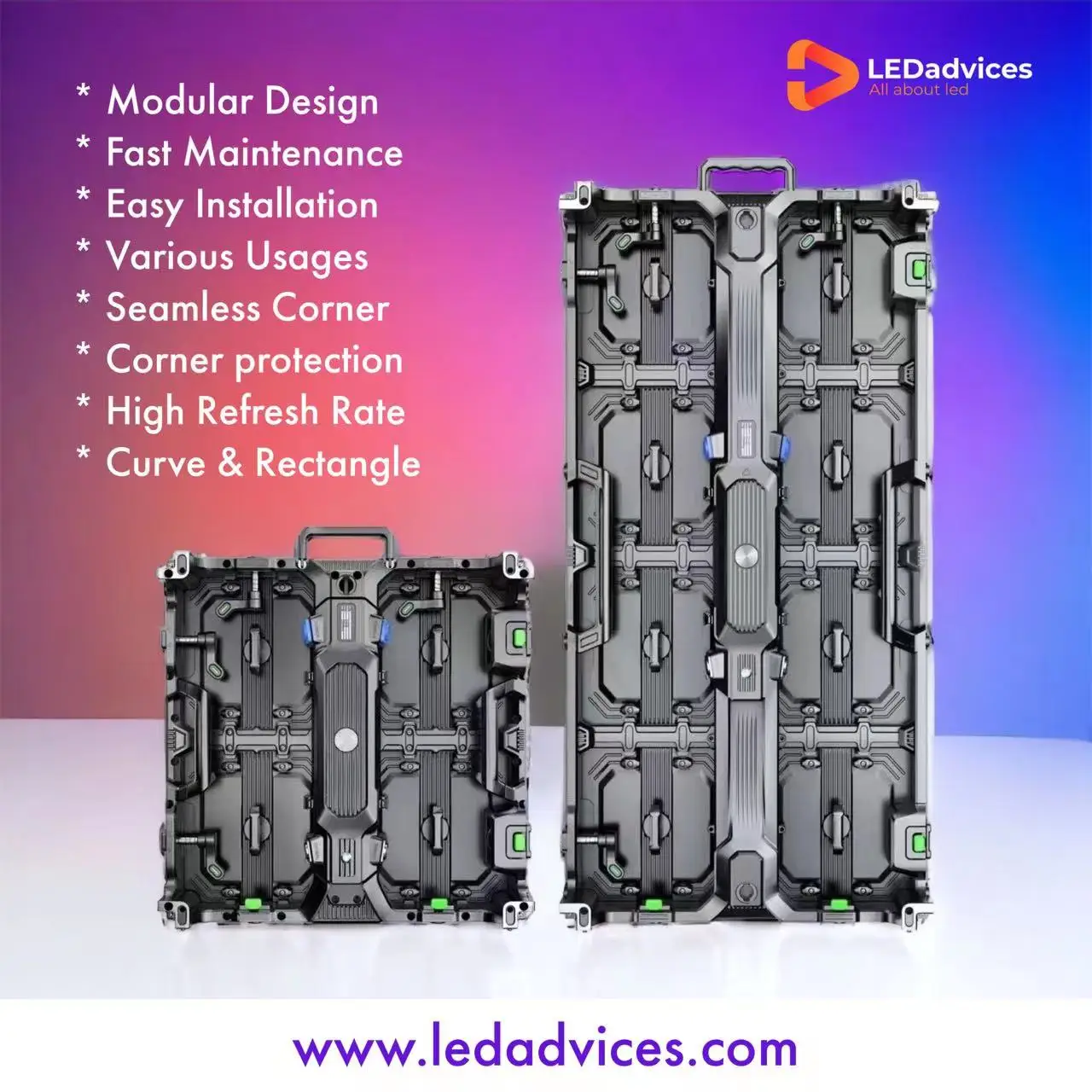 LEDadvices ߿ LED ũ ÷, RH PRO P2.9, 500x500mm, 3840Hz, LED г   ÷, Ż  ũ ĳ