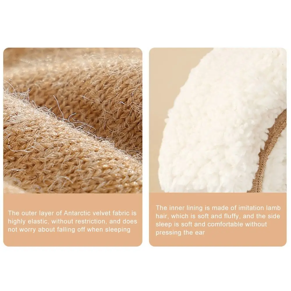 Winter Earmuffs Headwear Anti-cold Warm Thickened Fleece Ear Protection Head Cover Windproof Thermal Knitted Running Headband