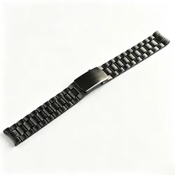 Men's 39.7mm Stainless Steel Watch Case with Moon Back Cover (Black strap)