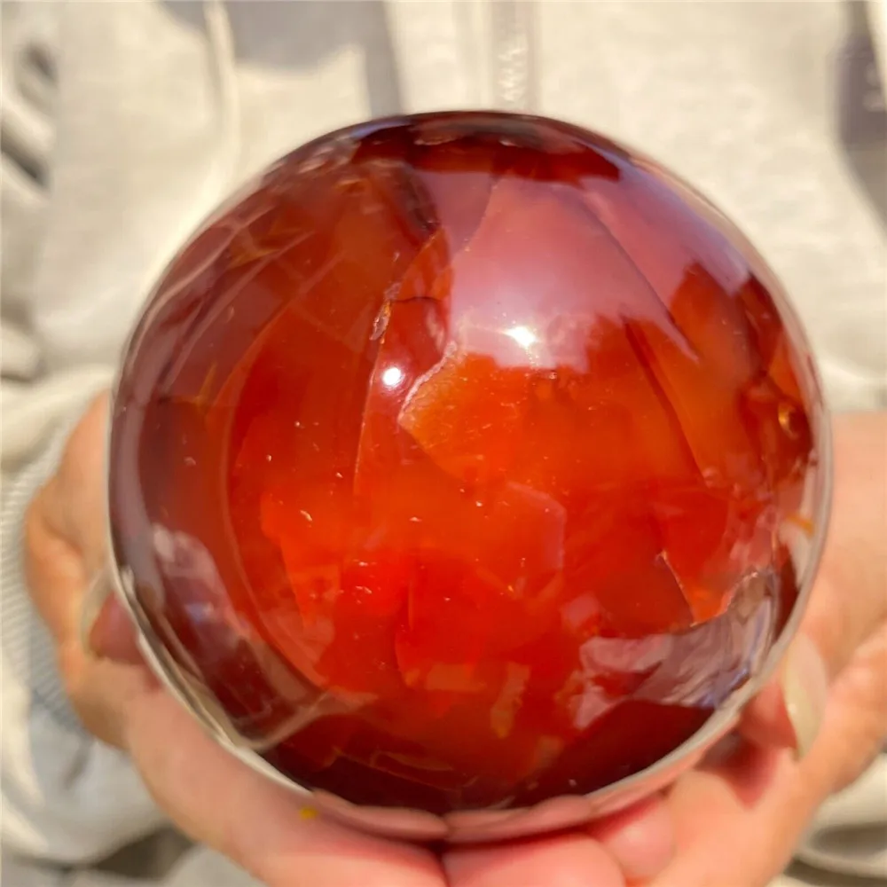 Rare Natural Red Carnelian Agate Ball Sardonyx Quartz Crystal Sphere Healing Natural Stones and Minerals