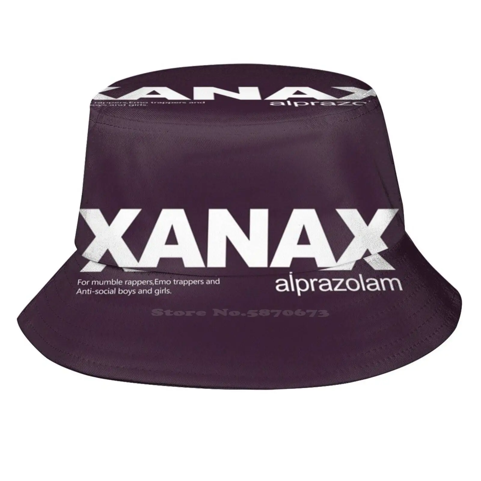 Xnx Socks Alprazolam Xanny Pattern Design Printed Travel Bucket Hats Xanax Drugs Weed Lean Lil Xan Xanarchy Trap Ansia Music