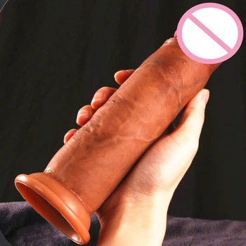 Real Foreskin Dildo Realistic Sex Penis Silicone Dong Sex Toys for Women Masturbation Suction Cup Dildo Penis with Real Skin 2