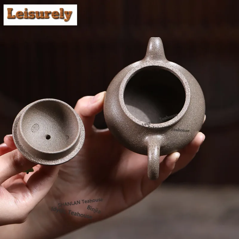 160ml Antique Yixing Purple Clay Teapots Handmade Pan Pot Raw Ore Multi-coloured Mud Kettle With Strainer Chinese Zisha Tea Set