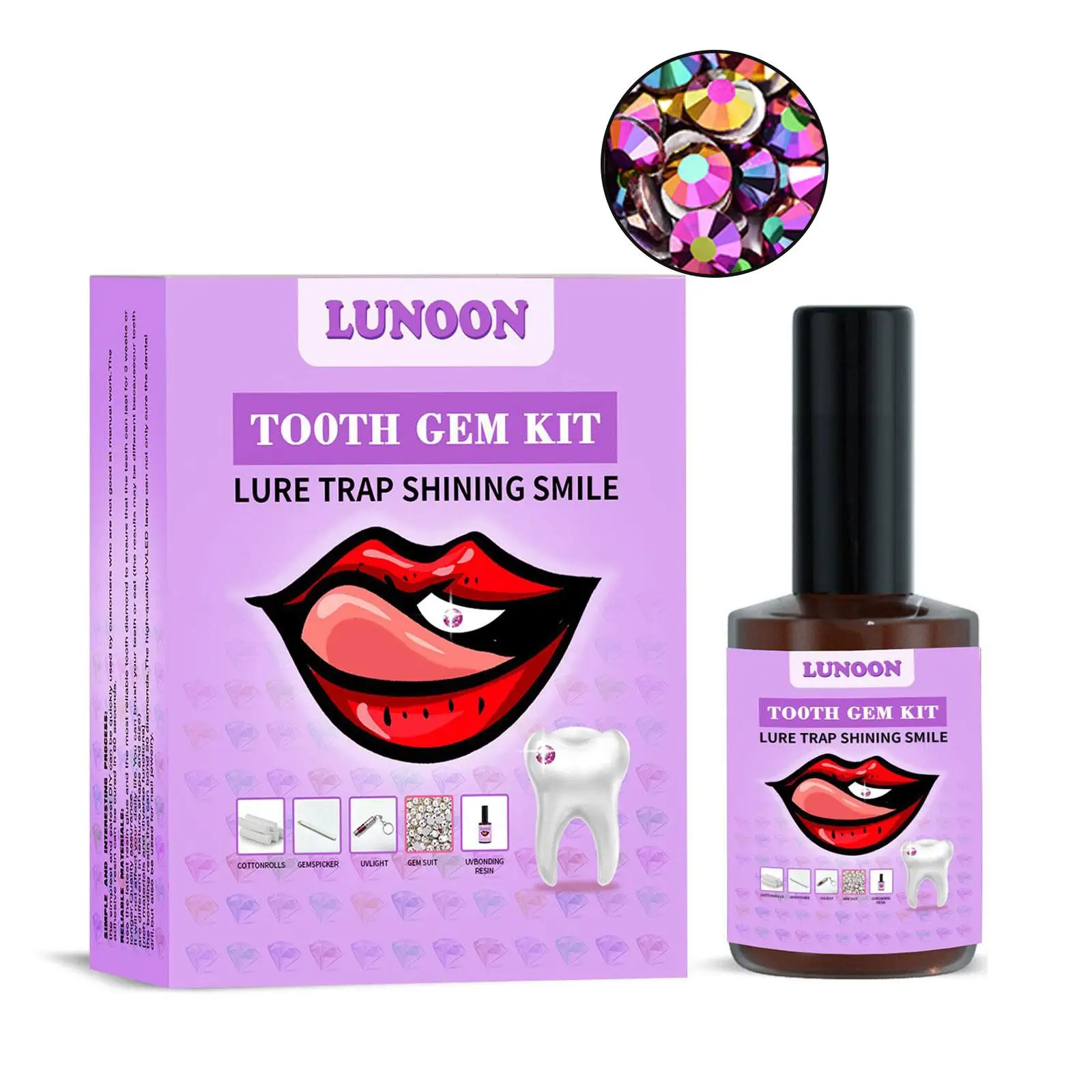 Teeth Decoration Kit DIY Diamond Crystals Teeth Ornament Tooth Gem Jewelry Application With UV Adhesive Curing Light Glue hot