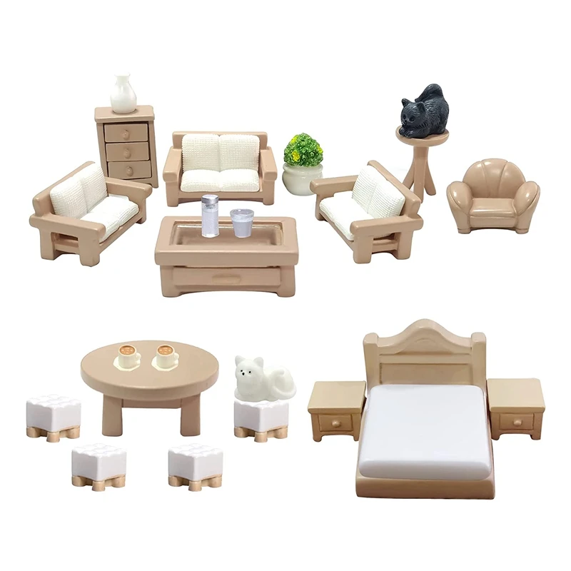 

23PCS Dollhouse Furniture Set Mini Furniture Kit Dollhouse Furniture Mini Furniture Accessories For Kid Gifts Model Toy-Drop Shi