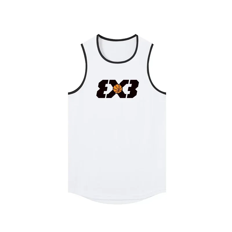 American 3X3 Basketball Sports Vest Men Summer Sleeveless Quick-drying Gym Fitness Running Loose Equipment Training T-shirt