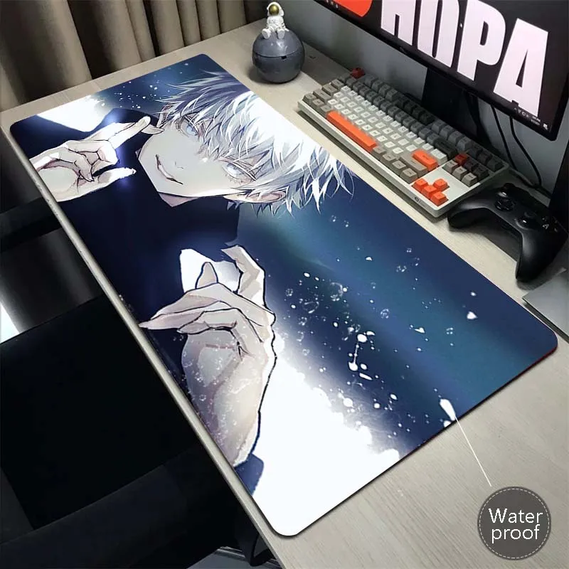 

Jujutsu Kaisen Mouse Pad Waterproof Gaming Mouse Mat Gamer XXL Large Mousepad Game Desk Pads Natural Rubber коврик Keyboard Mats