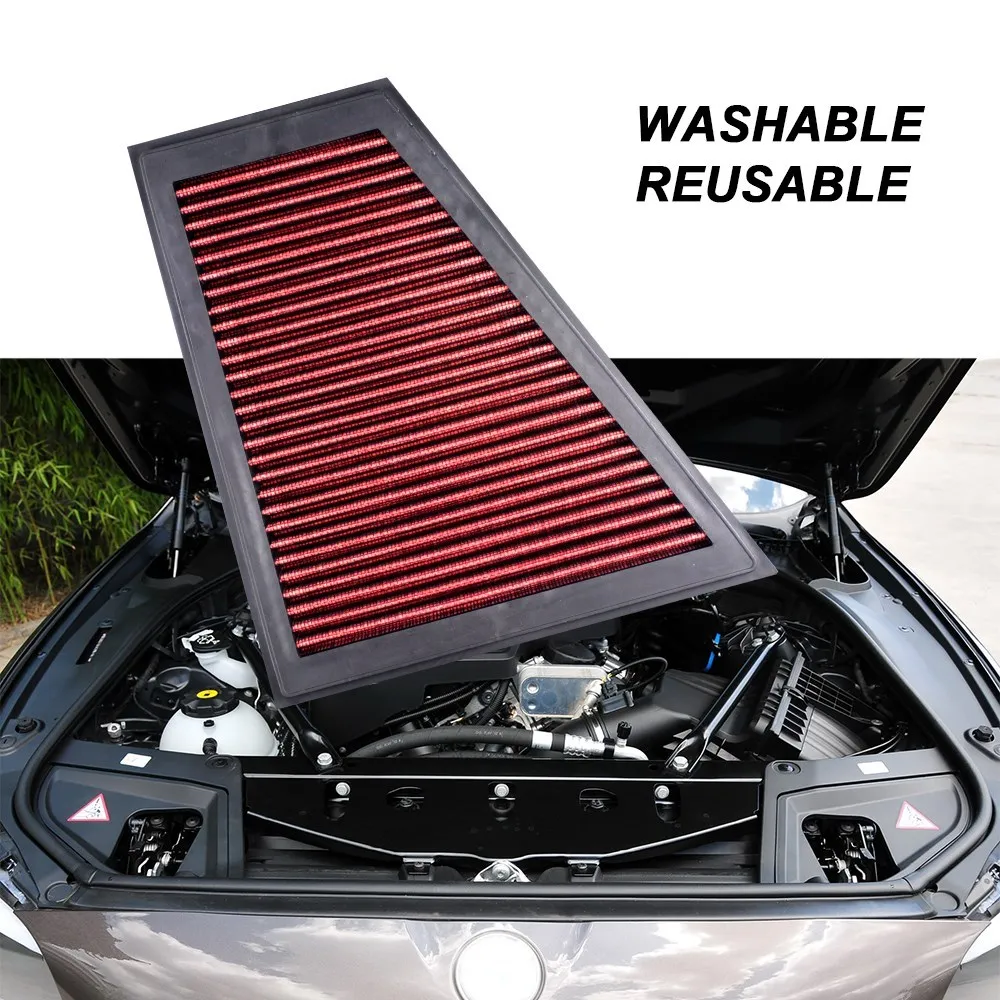 R-EP Replacement Panel Air Filter 13717582908 Fits For BMW F10 F18 520I 528I E84 X1 E89 Z4 High Flow Washable Reusable