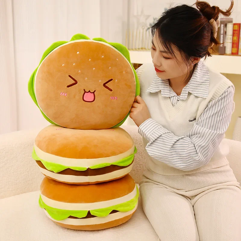 Simulation Hamburger Fries Children Girl Doll Hamburger Fries Plush Toy Pizza Snack Pillow Sofa Ornaments Toy