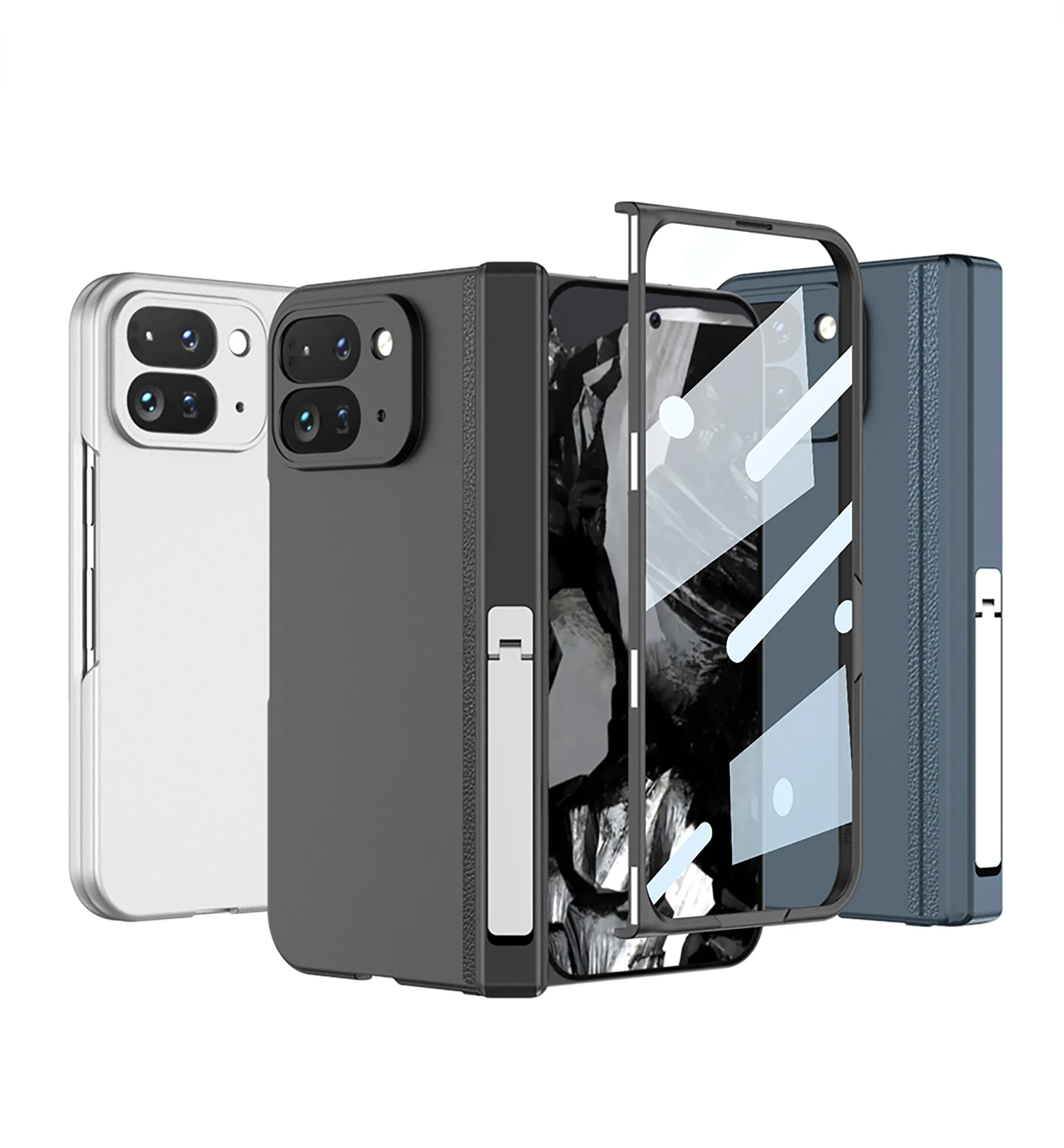 Magnetic Hinge Holder Shockproof Case For Google Pixel 9 Pro Fold Screen Glass P