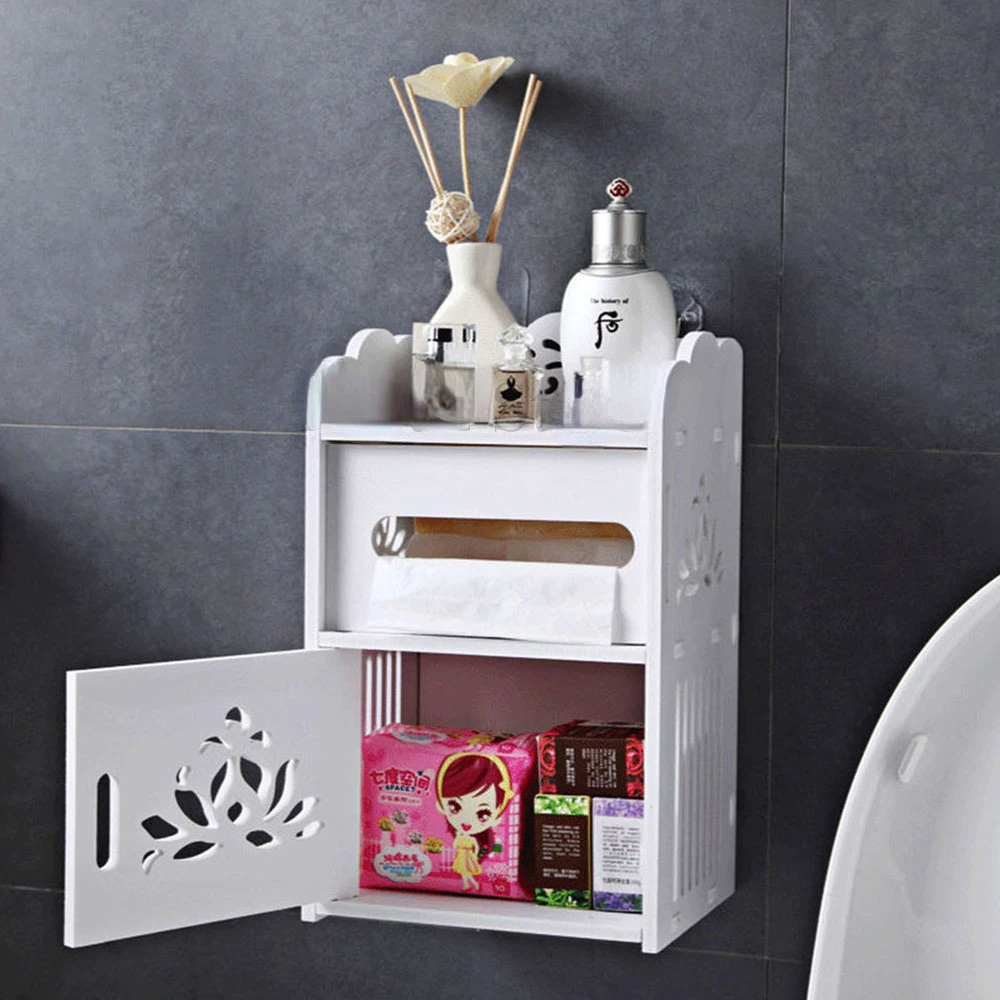 

Punch-free shelf holder toilet paper storage rack Toilet drawer Wall shelf organizer for cosmetics kitchen drawer organizer