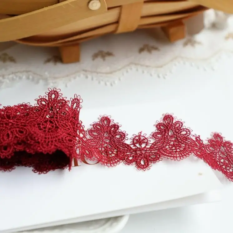 Water Soluble Embroidery Lace Trim 1 Meter/lot 6cm Width Pink White Beige Venise African Lace Fabric