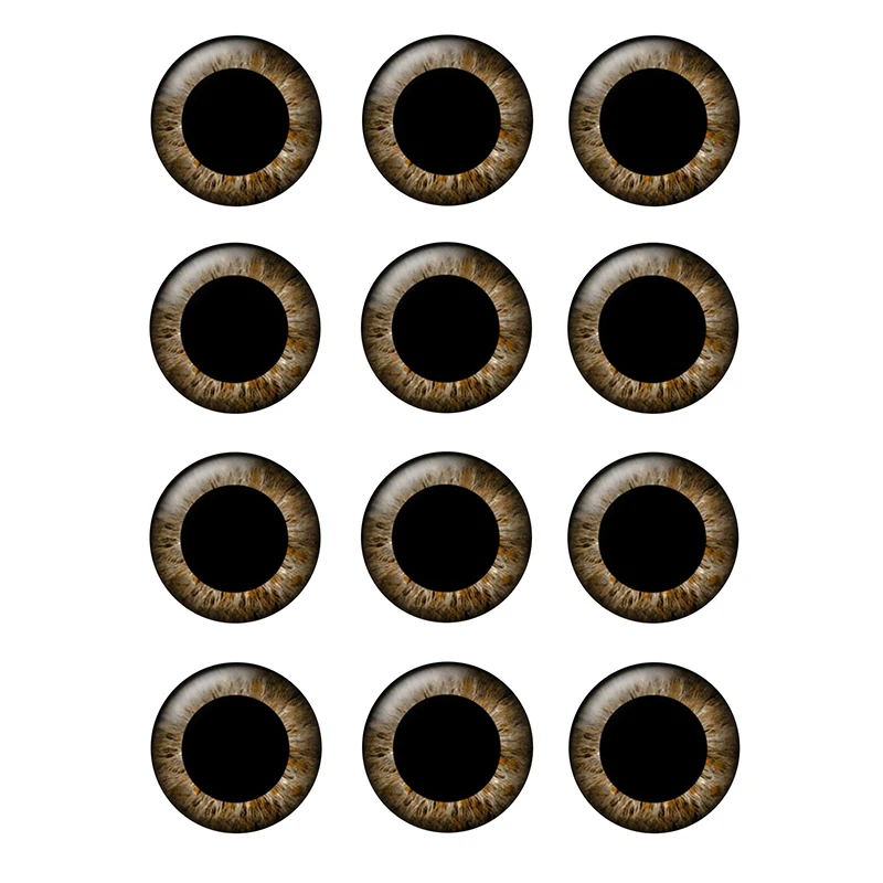 12 Pairs/bag 14mm Thin Glass Cabochons Fit Blythe Doll Eyes Chips for DIY Jewelry Making Supplies H206