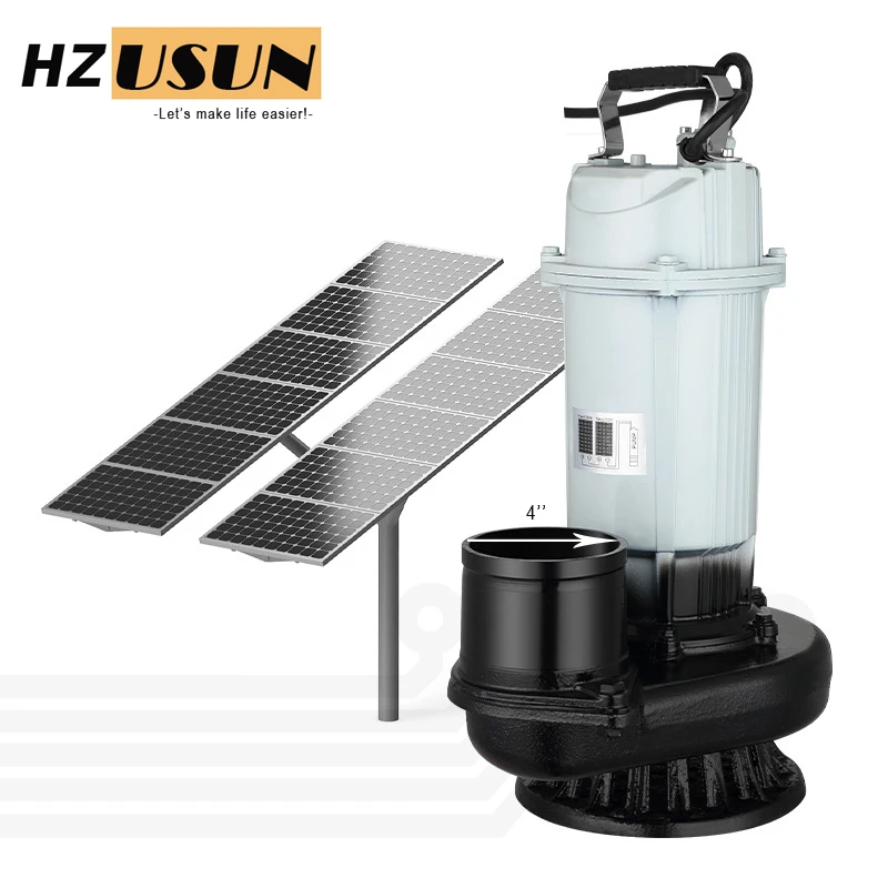 Portable DC 48V 60V 72 96 Voltage Solar Sewage Pump Waste Water Pump 2