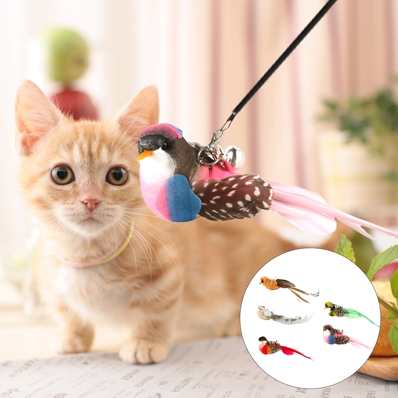 Replacement Head For Funny Cat Stick Toy Various Kinds Cats Rod Feather Birds Teaser Kitten Toy For Pet Supplies
