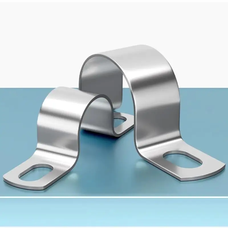 1Pcs Thickened U-Tube Strap Clamp Stainless Steel Horseback Wire Throat HoopCable Fastener Clips Applicable To Pipe OD 8-200mm