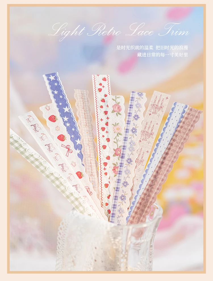 40 Stück Spitzen-Aufkleber, niedliche Ästhetik, Dekor, Collage, Junk Journal, Scrapbooking-Zubehör, selbstklebende, kreative Schreibwaren-Aufkleber – Detail 3
