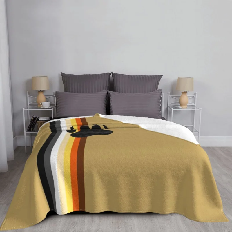 

Gay Bear Paw Flag GLBT Throw Blanket Warm Flannel LGBT Lesbian for Bedding Couch Bedspread
