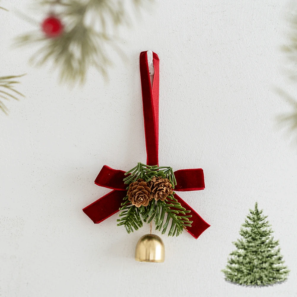 1Pc Creative Christmas Hanging Decorations for Xmas Tree 3D Christmas Bell Pendant Artificial Pine Hanging Decor