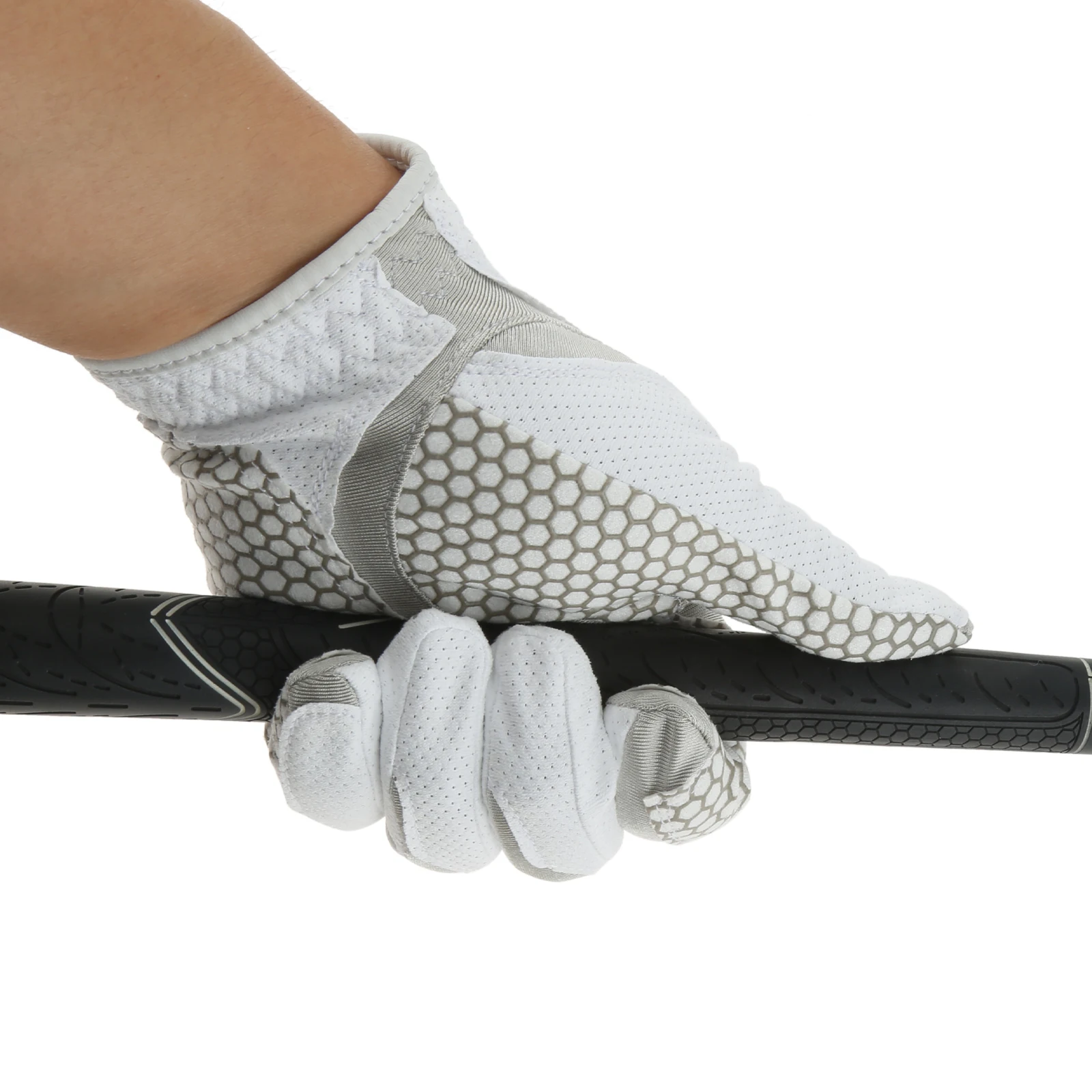 

Golf Glove Men Left Hand Breathable Nanometer Grip Soft Non-slip Golf Sport Glove Golfer Accessorie All Weather Grip Gray White