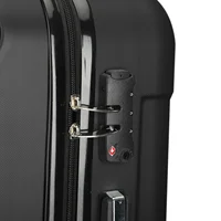 Ensemble de valises Roshanda 3 pièces 20 "24" 28 " en ABS rigide, ensemble de bagages de voyage à 4 roues avec fermeture éclair et poignée télescopique, tailles M-L-XL, noir 6