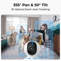 REOLINK 5MP WiFi caméra de sécurité détection personne/animal de compagnie/transchage intérieur bébé moniteur 2 voies Audio PT suivi automatique caméra IP E1-Pro 2