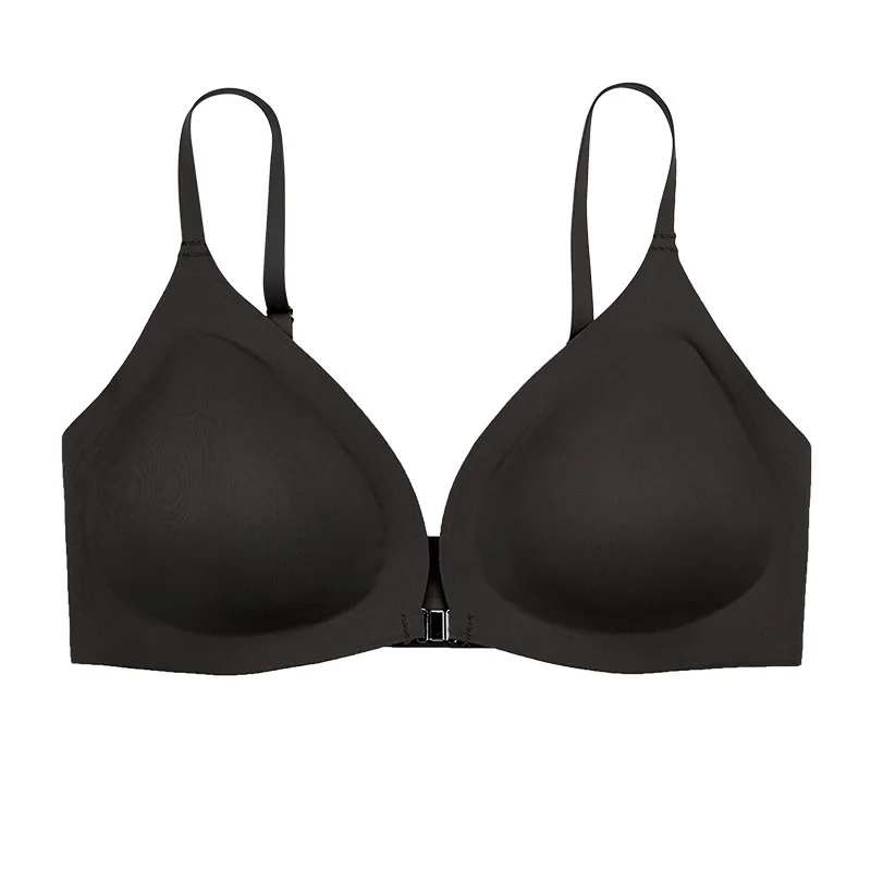 women's Non Steel Ring Bra Gathered Underwear Girls Front Closure Sexy Bralette Thin Breathable Brassiere Push Up Invisible Bras