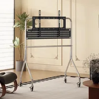 Nordic Stainless Steel Mobile TV Cart Stand Multifunctional Luxury With Storage For 32-75 Inch TVs Home Theater Bedroom Hotel 6