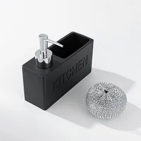 A33R-ห้องครัวจานเครื่องจ่ายสบู่กล่องเก็บชุดเคาน์เตอร์Liquidมือขวดรีฟิลขวดทําความสะอาดผู้ถือฟองน้ํา,ทนทาน 3