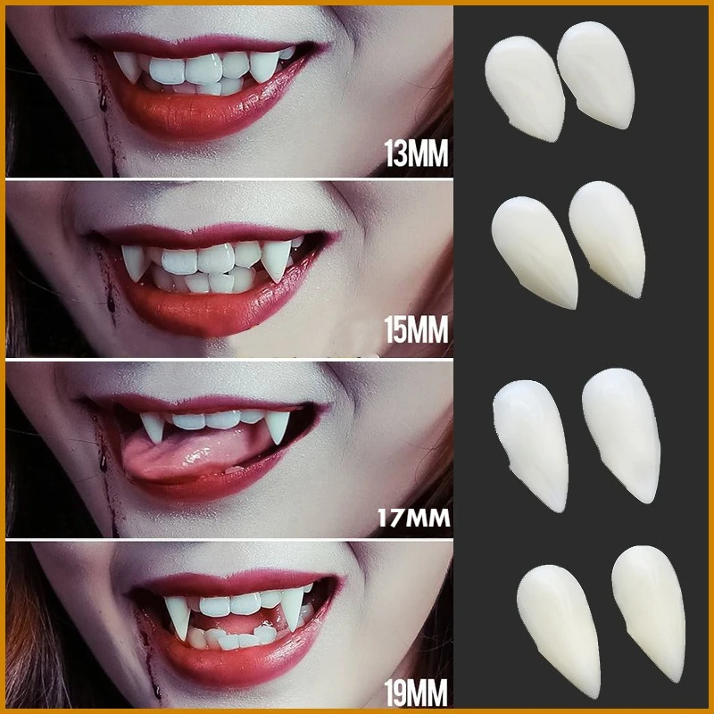 Spooky Cosplay White Vampire Fangs for Halloween Masquerade Parties