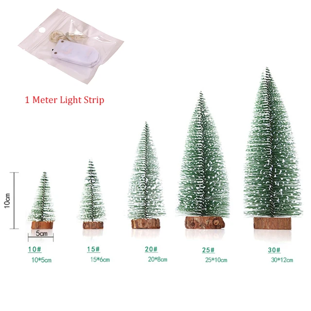 Mini Christmas Tree Green Cedar LED Lights Pine Needle Tree Christmas Decor Desktop Ornament Gifts New Year Home Party Supply 6