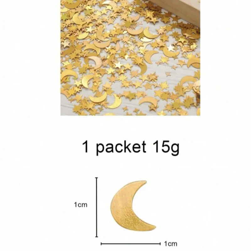 Moon & Star Star Dots Table Confetti Golden Silver Sequins party decorations paper confetti 15g for Baby Shower Birthday Party Bapstim Wedding Anniversary Advertise