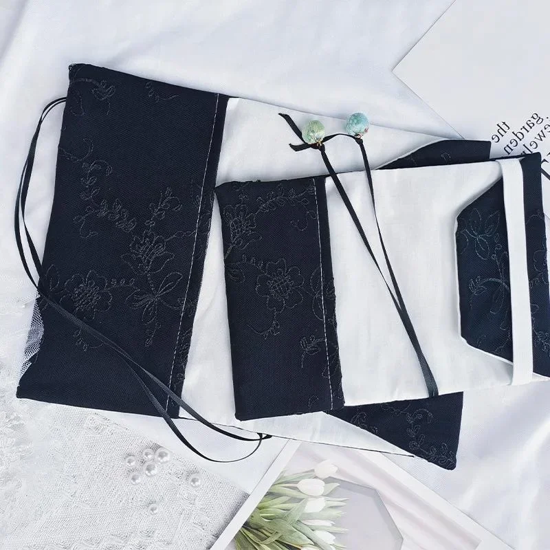 수제 주식 노트북 원단 소매 꽃, 오리지널 다이어리 보호대 커버, 수제 커버, 블랙 제품
