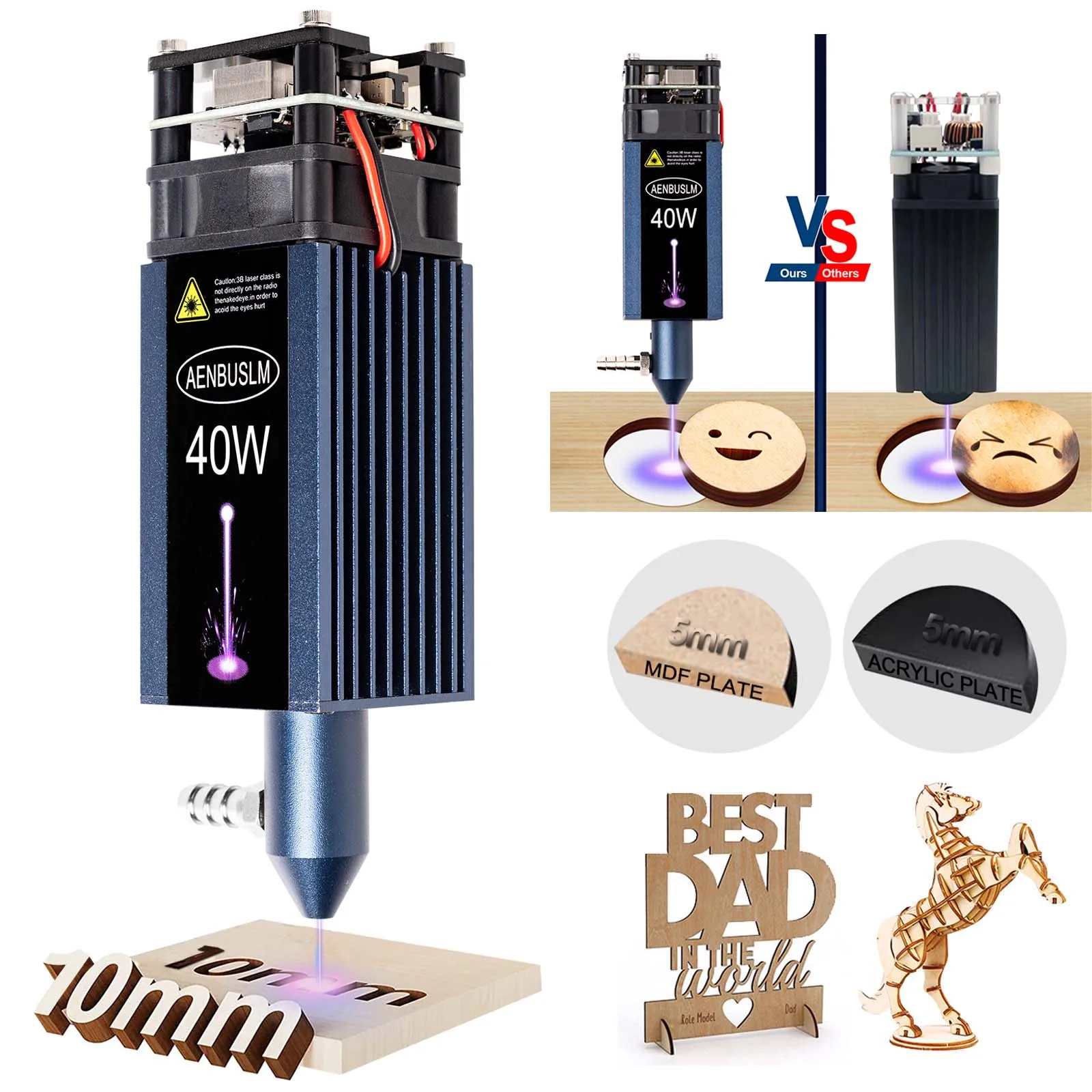 

AENBUSLM 40W Laser Engraving Head with Air Assist Laser Engraver CNC Accessories Laser Cutter Laser Module Wood Working DIY Tool